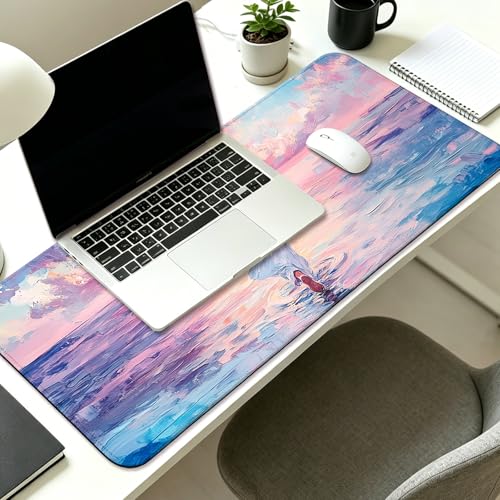 Jesus Walking on Water Gaming Desk Mat, Extended Mouse Pad, Pink - color: H03