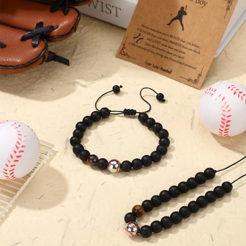 12 Set Sport Adjustable Bracelets Gift - color: Black, size: Baseball