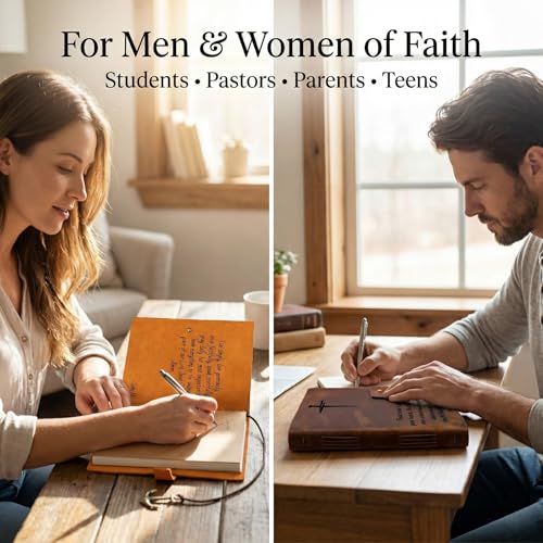Personalized Leather Prayer Journal – Christian Bible Study & Scripture