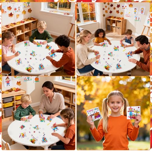 Thanksgiving Fall Arts & Crafts for Kids, Autumn Activity Kit Blank Puzzle - color: Fall Thanksgiving Colorful