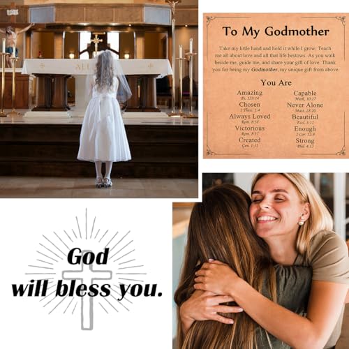 Religious Cross Bracelet for Women Girls, Christian Gifts - color: Godmother