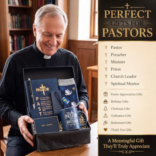 7 Pcs Pastor Appreciation Gifts for Men, Navy Blue - color: Navy Blue