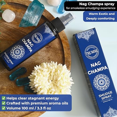 Nag Champa Aura Spray Made with Natural Nag Champa Oil - Essential Oil Air Freshener and Natural Room Spray - Safe On Body and Linen for Spiritual Smudge Rituals - color: Nag Champa, size: 1 Fl Oz (Pack of 1)