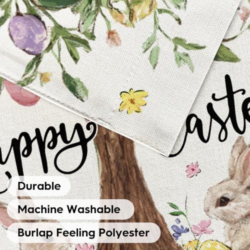 AVOIN colorlife Happy Easter Egg Tree Bunnies Garden Flag 12x18 Inch - size: Garden Size-12 x 18"