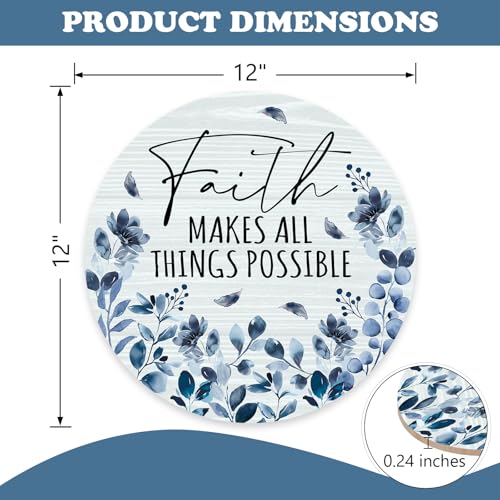 Inspirational Faith Makes All Things Possible Front Door Sign - color: Leaves-1