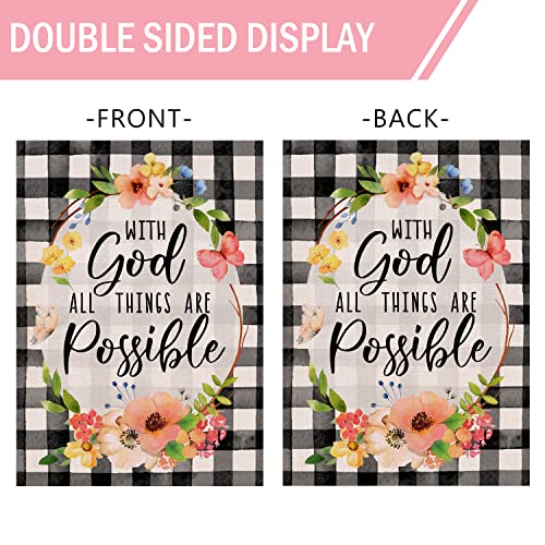 Furiaz With God All Things are Possible Easter Religious Small Decorative - size: 12" x 18"
