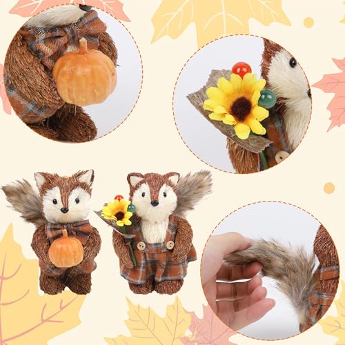 winemana 2 Pack Fox Fall Decorations for Home, Thanksgiving Table Decor - style: style 2