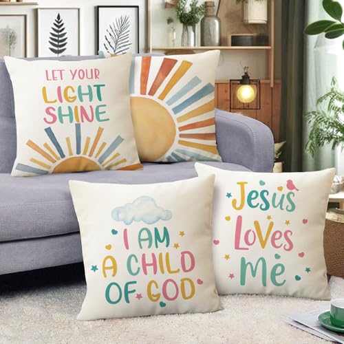 Fahrendom Inspirational Christian Decorative Throw Pillow Covers - color: Christian Quote