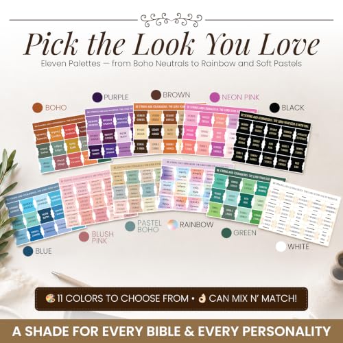 90 Christian Bible Tabs for Women, Men & Kids - Brown - color: Brown