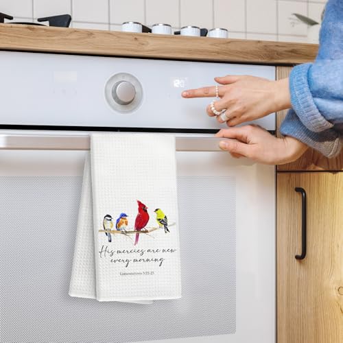 Christian Cardinal Bird Kitchen Towels, Bible Verse Decor Hand Dish Towels Decor, Christian Gifts for Women, Religious Scripture Tea Towel for Kitchen Bathroom Decorative, 16x24 Inch - color: Bird