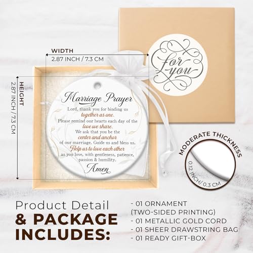 ZAGKOO Christian Wedding Gifts for Newlyweds, Wedding Couple Ornament 2026 - color: Marriage Prayer