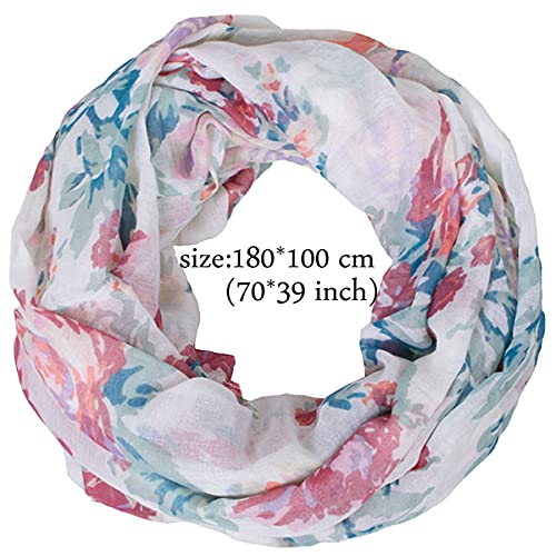 Fashion Lightweight Scarfs For Women Floral Print Many Style - color: 1310-infinity Floral