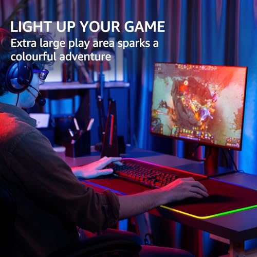 KTRIO RGB Large Gaming Mouse Pad, 31.5 x 15.7 in, RGB Black, XXL - color: RGB Black, size: 31.5l X 15.7w Inches