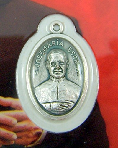 The Healing Saints Silver Toned Saint Josemaria Escriva De Balaguer Patron of Diabetes Medal with Holy Card, 1 Inch
