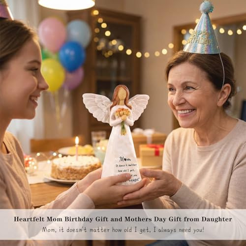 Gifts for Mom, 5.5" Resin Angel Figurine - Meaningful Mom Birthday Gifts - color: Mom Gifts
