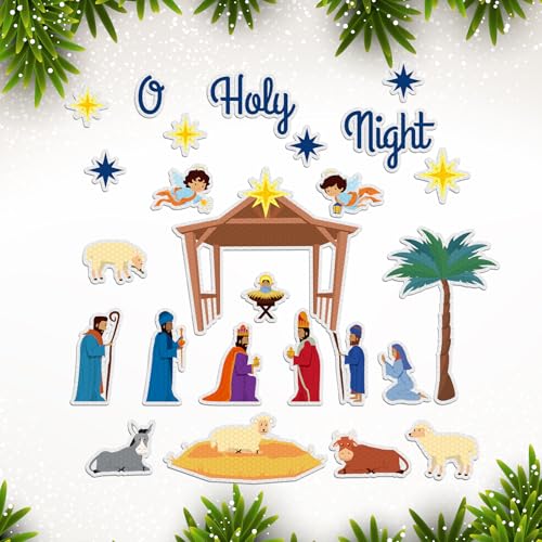 Yinder 26 Pcs Nativity Scene Magnets, Xmas Refrigerator Magnets, Cute - style: Cute