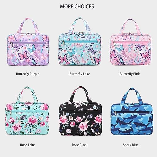 Octsky Bible Covers Bible Case Book Carrying Case Scripture Church Bag Bible Protective with Handle Zippered Pocket (Butterfly Purple)