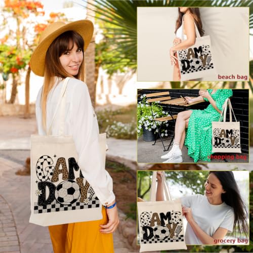 Faith Canvas Tote Bag, Christian Gifts for Women Mama Sister Inspirational Bible Verse Birthday Christmas - color: Soccer 875