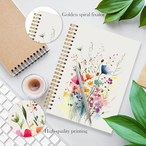 Watercolor Floral Spiral Notebook, Rustic Colorful Flower Journal, Cottagecore Wildflower Botanical Notebook, Aesthetic Boho Pastel Floral Plant Journal, 5.5x8.3 - color: Floral Christian 6