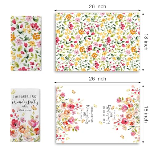 Christian Floral Kitchen Dish Towels Set of 2, Religious Flower I am