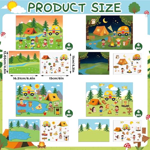 Marspark 24 Set Summer Camp Stickers Bible Scene DIY Craft Kit VBS - style: Summer Camp
