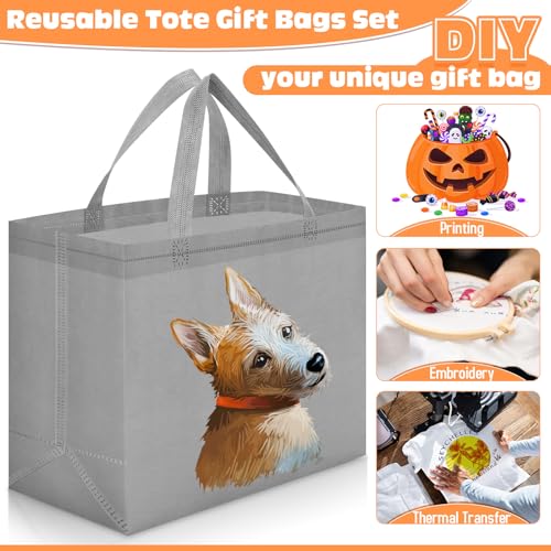 Windyun Reusable Grocery Bags Non Woven with Handles - color: Dark Gray