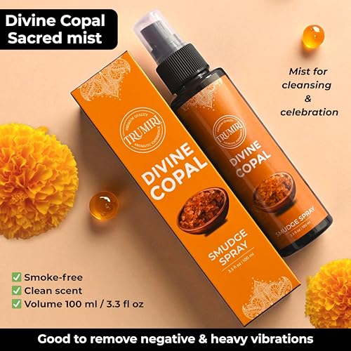 Copal Smudge Spray for Negative Energy Cleansing of Home - Non Toxic Body Mist Made with Copal Essential Oil - Natural Room Spray and Air Freshener - color: Copal, size: 1 Fl Oz (Pack of 1)