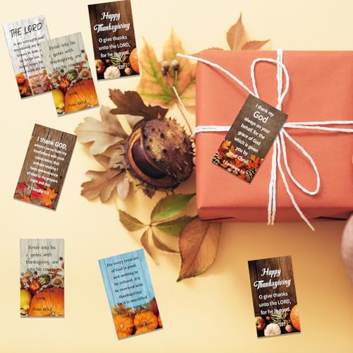 200 Pcs Fall Thanksgiving Scripture Cards Bible Verse Prayer Card - style: Fall