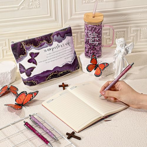 Watersay 6 Pcs Pastor Wife Appreciation Gifts Glass Cup Set, Purple - color: Purple