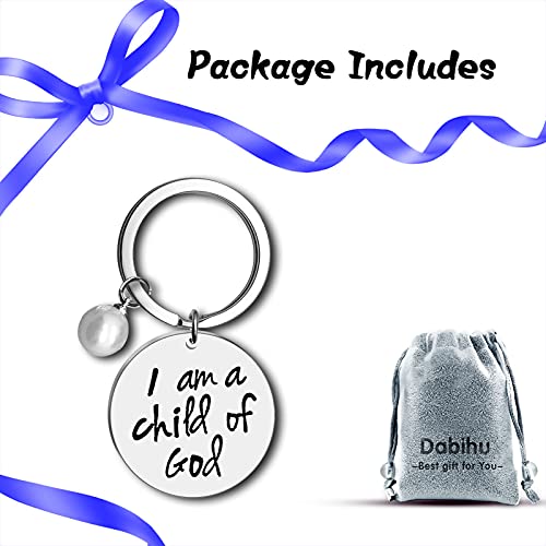 Dabihu Christian Gift Keychain Religious Gift Bible Verse Keyring Baptism Christmas Easter Birthday First Communion Gift - color: Silver Round Keychain