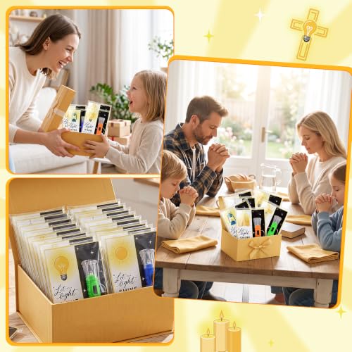 24 Set Religious Gifts Bulk Mini Flashlights with Bible Verse Card - color: Religious-24 Set