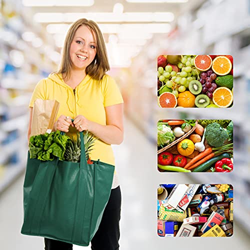 JERIA 24-Pack Reusable Grocery Bags,Large Washable Foldable Shopping Bags,Heavy Duty Tote Bags with Reinforced Handles - color: Multicolor