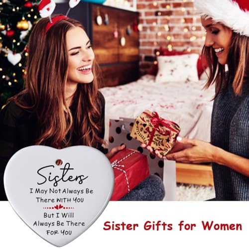 Sister Christmas Ornament 2026, Sisters Gifts for Xmas, White Personalized Sister Ornaments for Christmas Tree - Friend Ornaments for Women,Xmas Presents for Sisters - color: Sister
