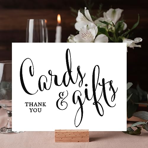 Andaz Press Wedding Party Signs, Formal Black and White, 8.5-inch x 11-inch, Cards and Gifts Thank You, 1-Pack - Gift Table Poster, Script Reception Card Print - color: Cards and Gifts