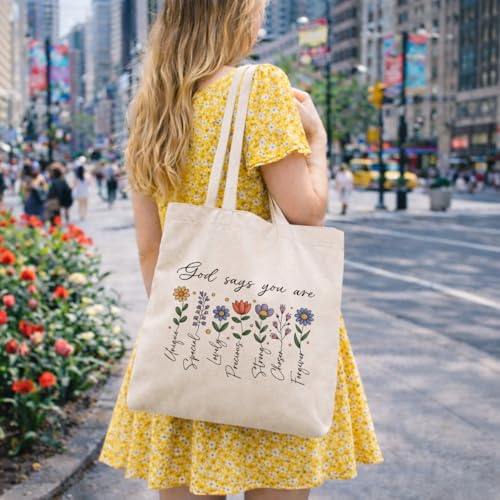 Canvas Tote Bag Christian, Canvas Tote Bag for Women, Reusable Cotton Totes for Grocery, Shopping, Beach & Daily Use - color: Color02