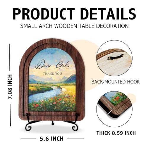 Dear God Thank You Wood Plaque Signs,Christian Desk Decor - color: Dear God Thank You