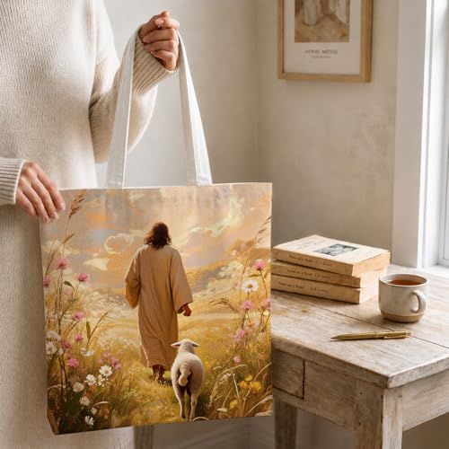Christian Tote Bag - color: Jesus and Lamb