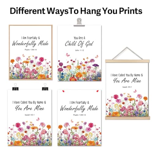 Ybqhd Unframed Bible Verse Wall Art Print Set of 3,Christian Home Decor