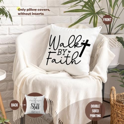Inspirational Christian Gifts Throw Pillow Covers Bible Pillow Covers 18x18 - color: Faith01