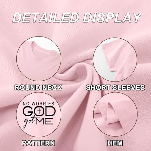 Christian Shirts for Women God Jesus Faith Shirt God Got Me Religious Tshirts Bible Verse Cross Graphic Tees Tops - color: Pink, size: Medium
