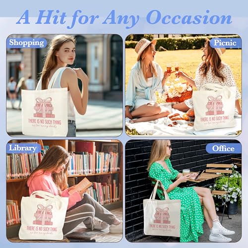 Pink Canvas Bag - style: Bow Pink Books