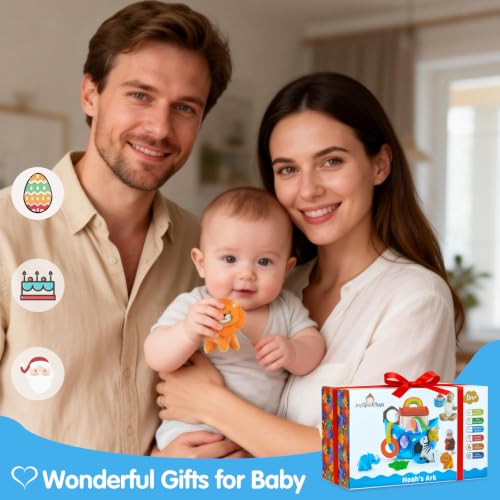 Baby Toys 6-12 Months - Noah's Ark Toy with Stuffed Animals, Baptism Gifts