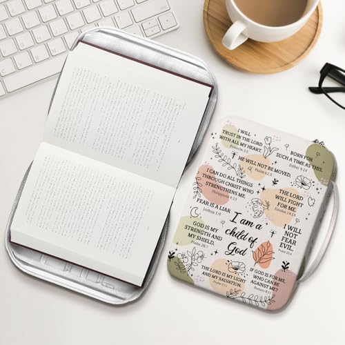 Inspirational Bible Cover for Women with Verses I Am a Child of God Canvas Case, Zippered Scripture Bag, Fits Standard Size Bible, Christian Gift for Girls Church Bible Study - color: Christian Lifestyle