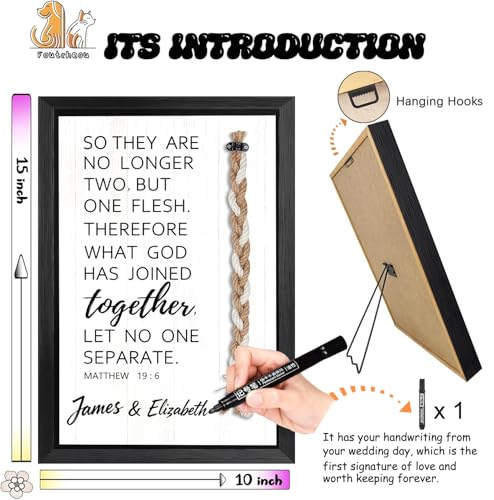 Cord of Three Strands Christian Wedding Sign 10"x15" Black - color: Black-WeddingSign, size: 15X10Inches