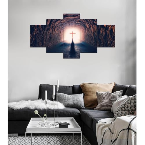 ARNLRDYA Cross Canvas Wall Art Jesus Christ, 60''Wx32''H - color: Artwork-01