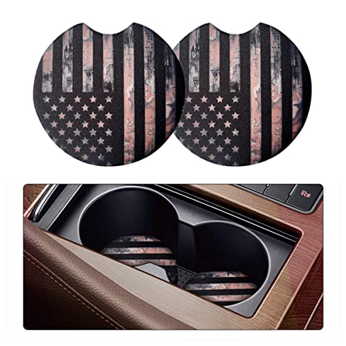 Moly Magnolia 2 Pack 2.75 Inch Car Cup Holder Coasters, Black Flag - color: Black Flag