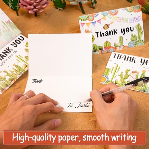 60 Pieces Taco' Bout A Baby Party Thank You Cards with Envelopes,Cactus Taco Pampas Grass Baby Shower Thank You Cards Includes 30 Pieces Envelopes and 30 Pieces Blank Notes Cards for Birthday Party - color: Taco