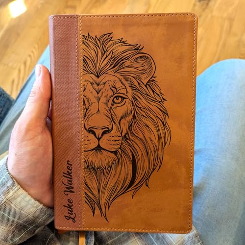 Farm and Posh Personalized NIV Personal Bible with Crown of Thorns | Large Print (Brown Lion Front) - color: Brown Lion Front