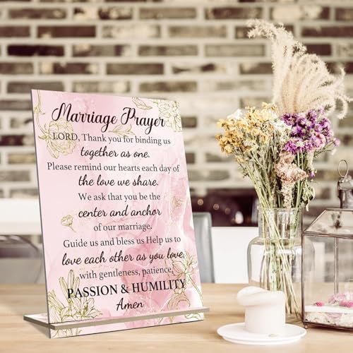 Putuo Decor Christian Gifts For Married Couples, Christian Table Decor - Marriage Prayer Lord Thank You For Binding Us Together As One - Serenity Prayer Marriage Prayer Plaque For Newlyweds Home Decor - color: Marriage Prayer Lord