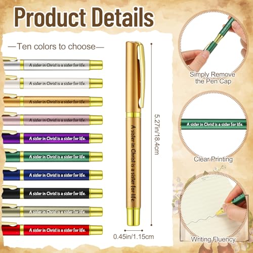 Sayglossy 10 Sets Sisters in Christ Christian Gifts Bulk for Women Pens